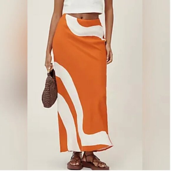 Anthropologie Midi Linen Blend Skirt size 1X - Picture 1 of 4